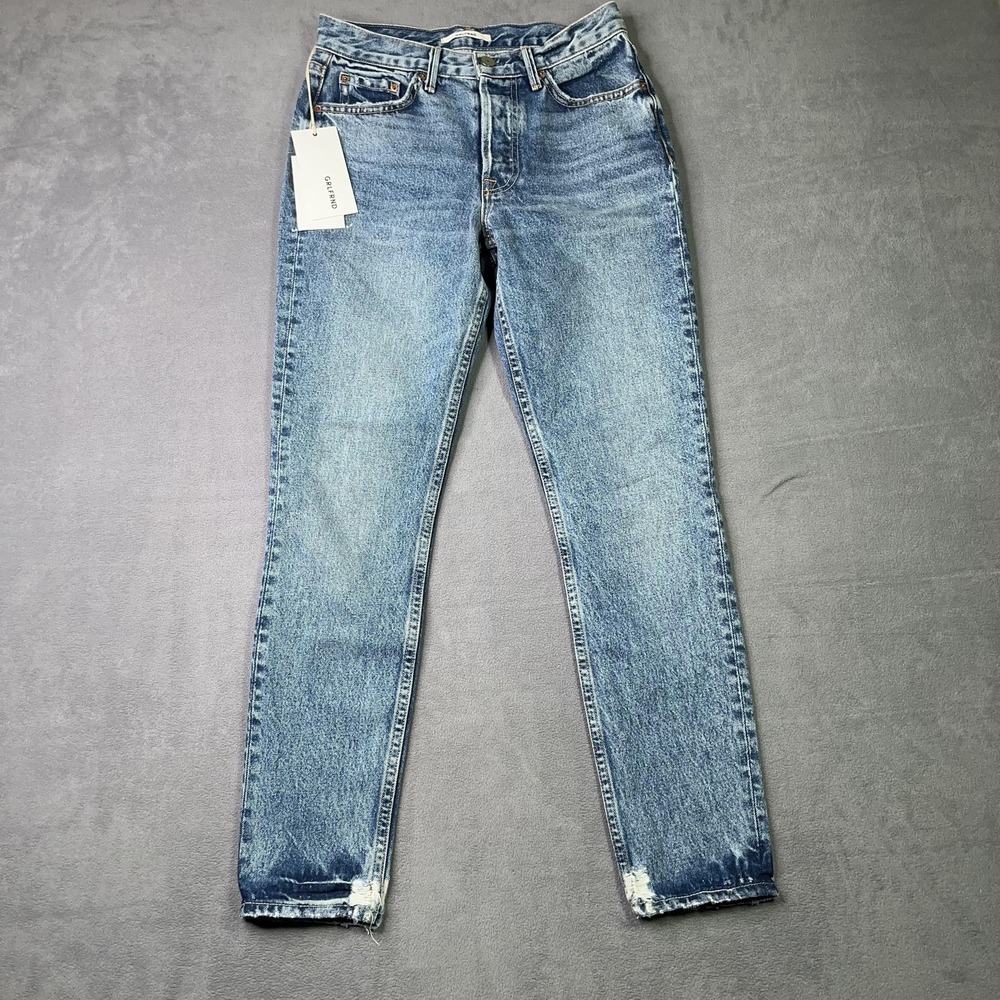 GRLFRND Karolina High Rise Straight Crop Jeans Size 26 Get Bent Button Fly NWT